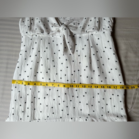 Aqua•tie front spaghetti strap mini dress•medium•rayon blend•black & white stars - Picture 7 of 16